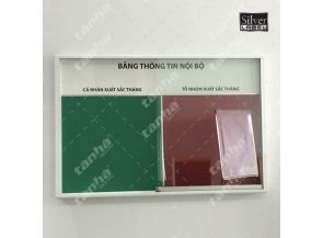 Sliding glass notice board